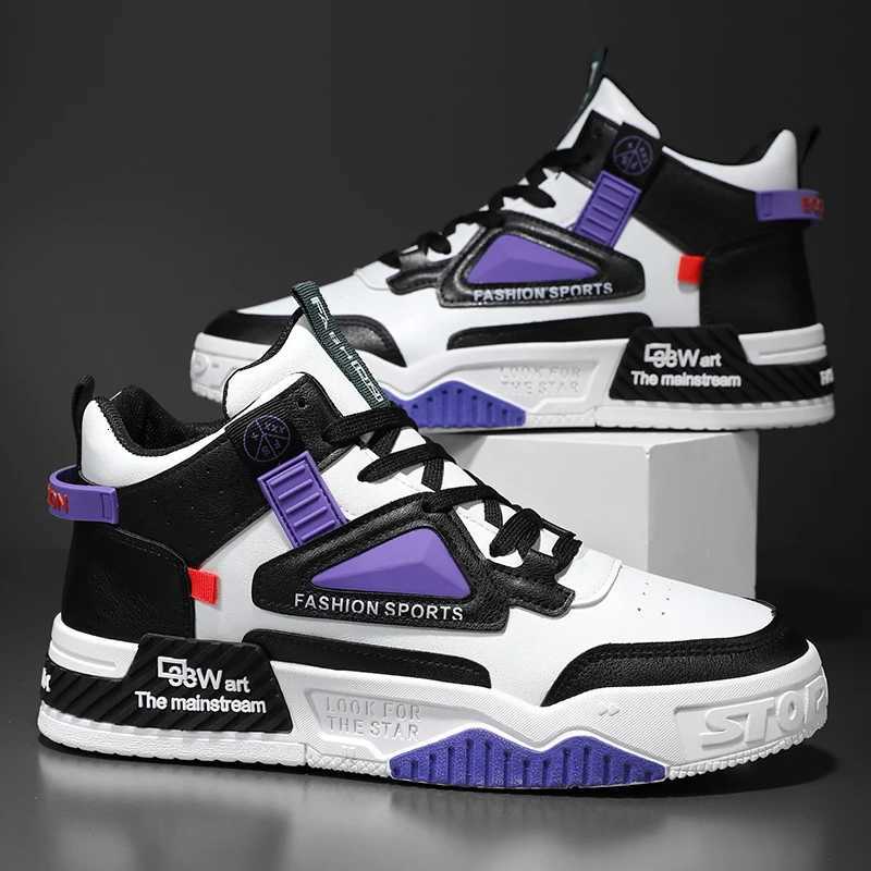 Casual Shoes Men's sports shoes high-top four seasons outdoor casual breathable running shoes thick bottom fashion non-slip sneakers H261016