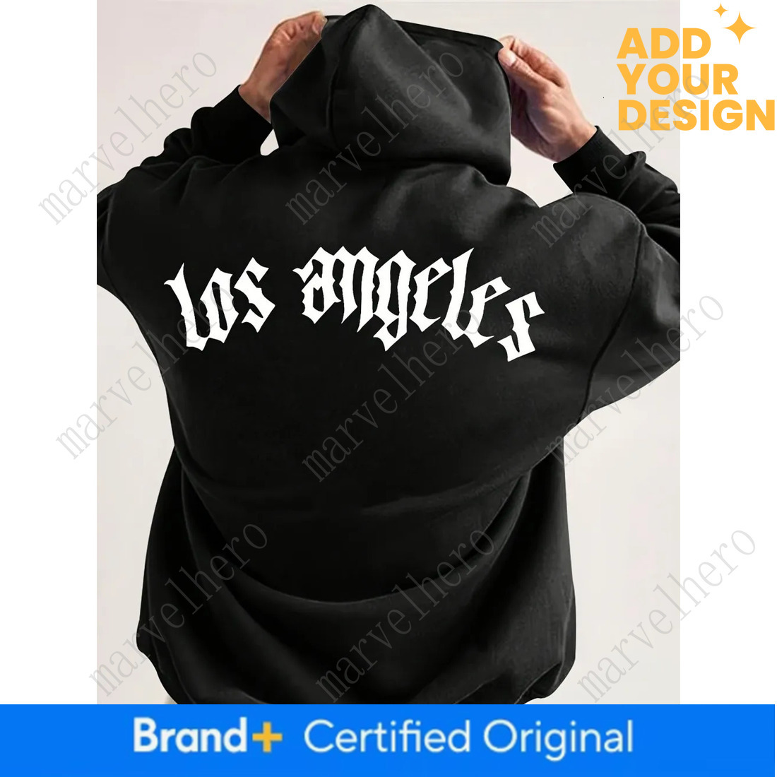 Fashionable Men S Autumn Gothic Letter Printed Micro Elastic Comfortable Hooded Sweatshirt Outdoor Urban High Street Clothing