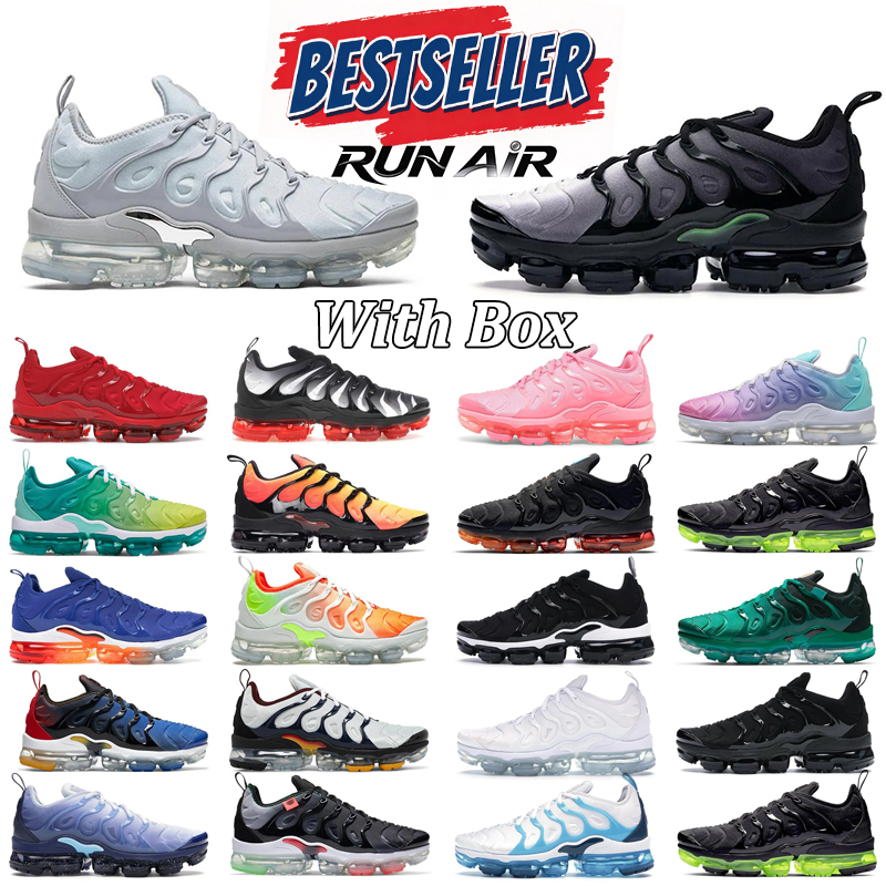 With box designer sneakers transparent full palm cushion shock absorbing multi gradient color thick sole height increasing men women sports casual r