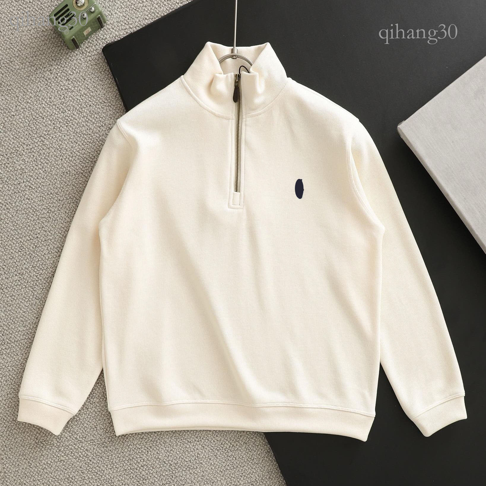 Rauph Laruen Quarter Zip Ralfs Laure Hoodie Designers Polo Sweater Luxury Horse Embroidery Knit Jumpers Warm Soft Cotton Casual Outfit Polo Sweatshi