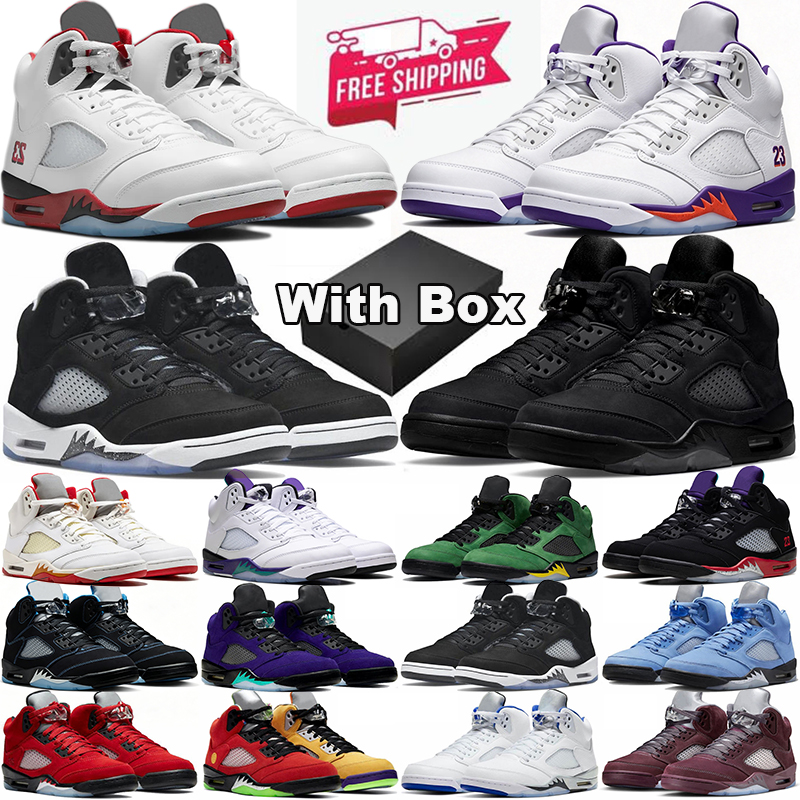 with box free shipping 5 basketball shoes 5s designer sneakers Fire Red Black University Suns Oreo mens trainers outdoor sports runners wholesale