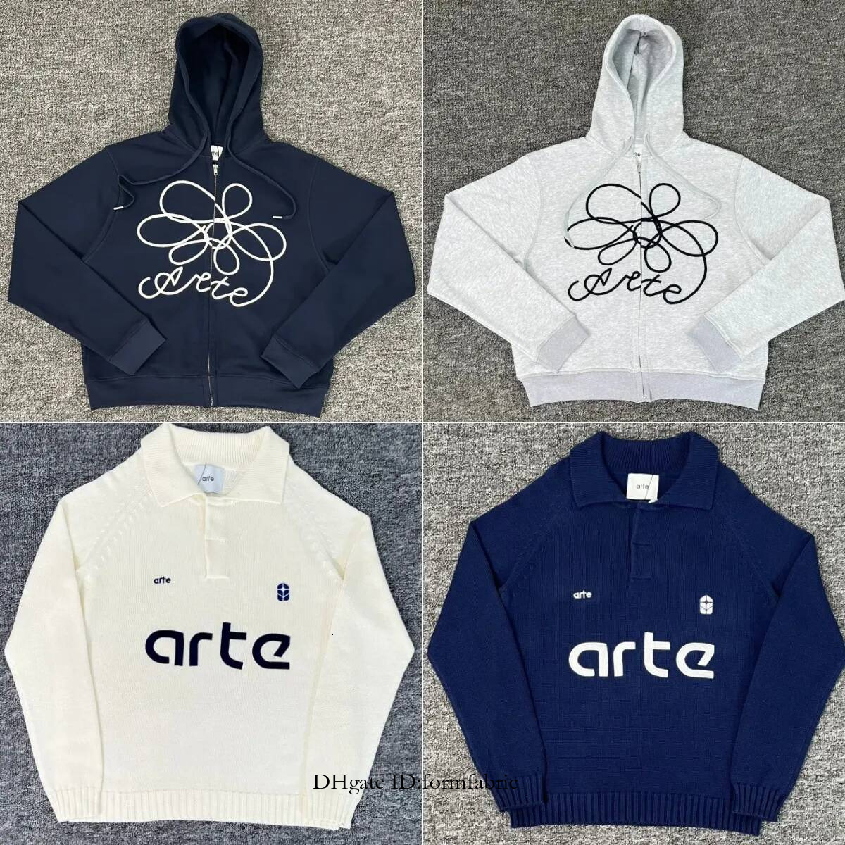 Designer Men's Hoodies Arte Knit sweater 1:1 High Quality designer Lapel Pullovers Casual short sleeve shirt mens tracksuit coat Cotton pants c