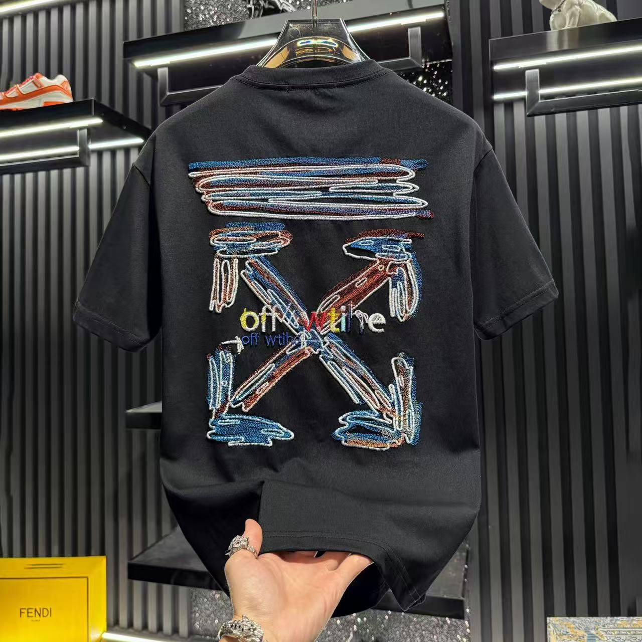 designer men t shirt high quality fashion casual simple embroidery heavy cotton t-shirt male and female couples must have asia