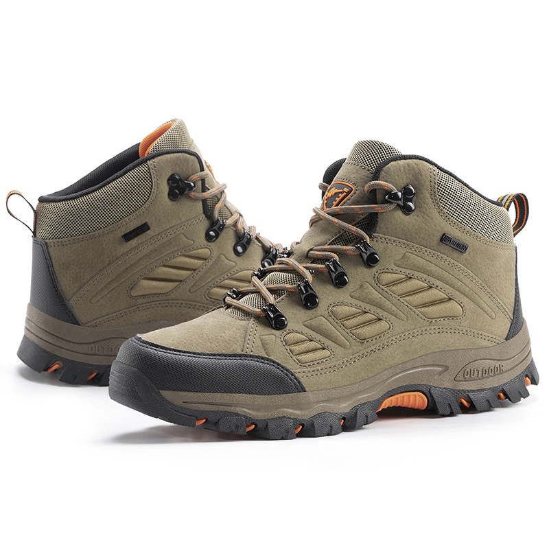Waterproof High Top Hiking Boots for Men Women Outdoor Trekking Shoes Non Slip Rubber Sole Breathable Mesh Upper