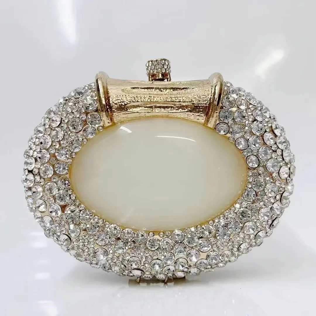 Evening Bags Large Stone Hard Metal Evening Clutch Bag Crystal Women Bags Designer Fashion Party Banquet Clutch Purse Diamond Handbag H261016