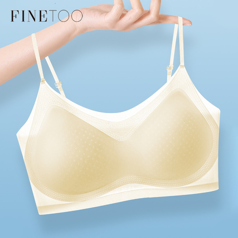 M-4XL Ultra-thin Seamless Bras Women's Ice Silk Breathable Wireless Vest Tops Girl Sexy Push Up Gathered Padded Bralette Summer dongdumaoyi