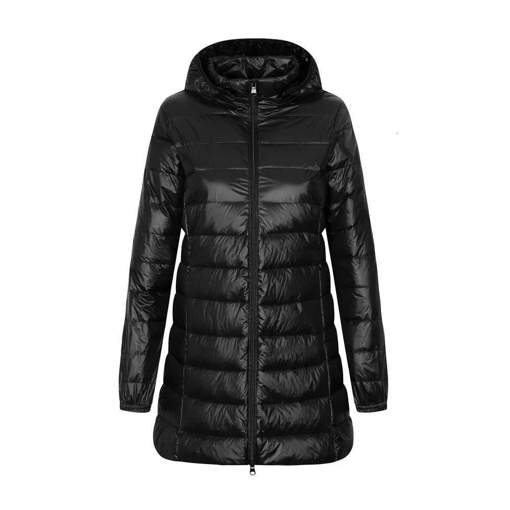 Women's Down Parkas 2023 New European Ladies Coats Long Autumn Winter Hat Detachable Light Down Jacket Women Hooded Outerwear Female Warm CoatT