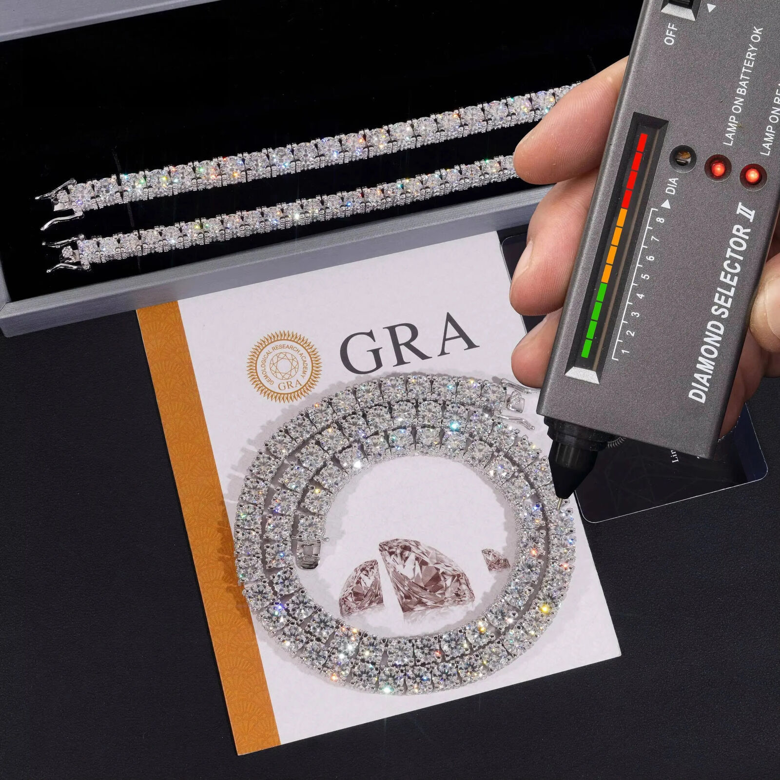 2026 RTS Factory Price Hip Hop 925 Sterling Silver 6 5mm VVS Diamond Necklace Fully Iced Out Moissanite Tennis Chain