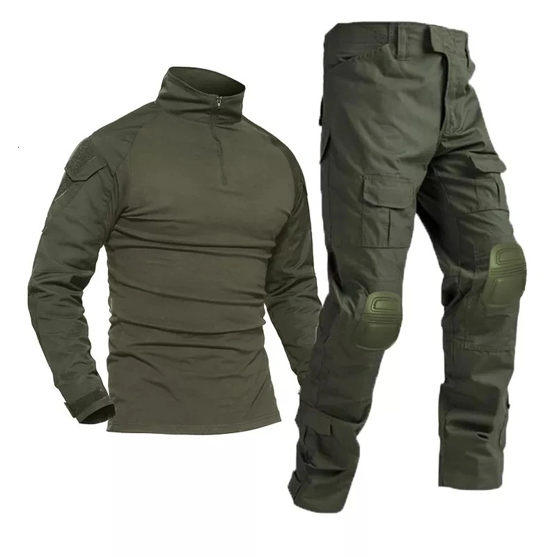 Men Tactical Suits Outdoor Paintball Clothing Uniform Shooting Combat Camouflage Shirts Cargo Knee Pads Pants 260924