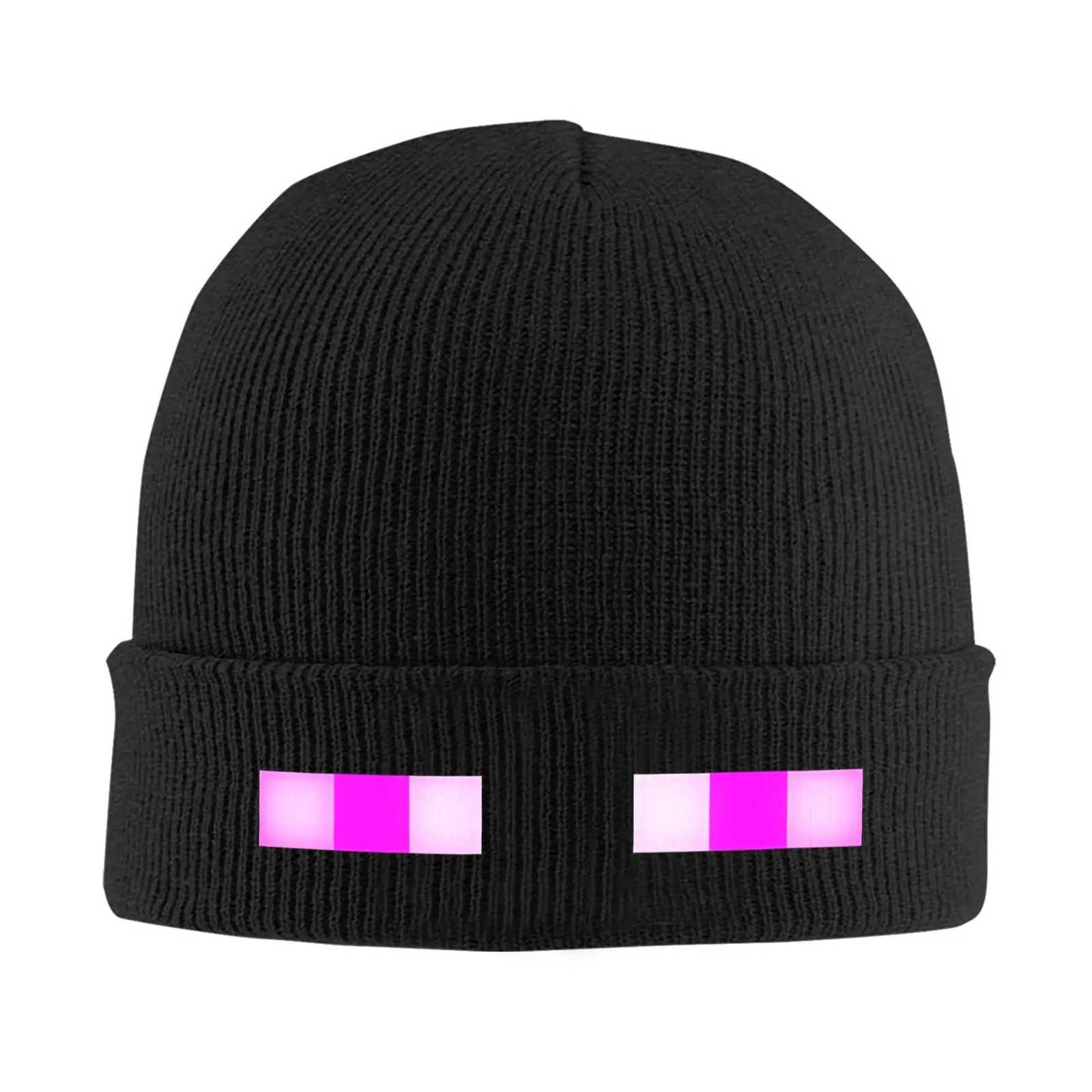 Beanie/Skull Caps Enderman Eyes Game Knitted Hat Beanies Autumn Winter Hats Warm Acrylic Color Cartoon Cap Men Women Gift Q261017