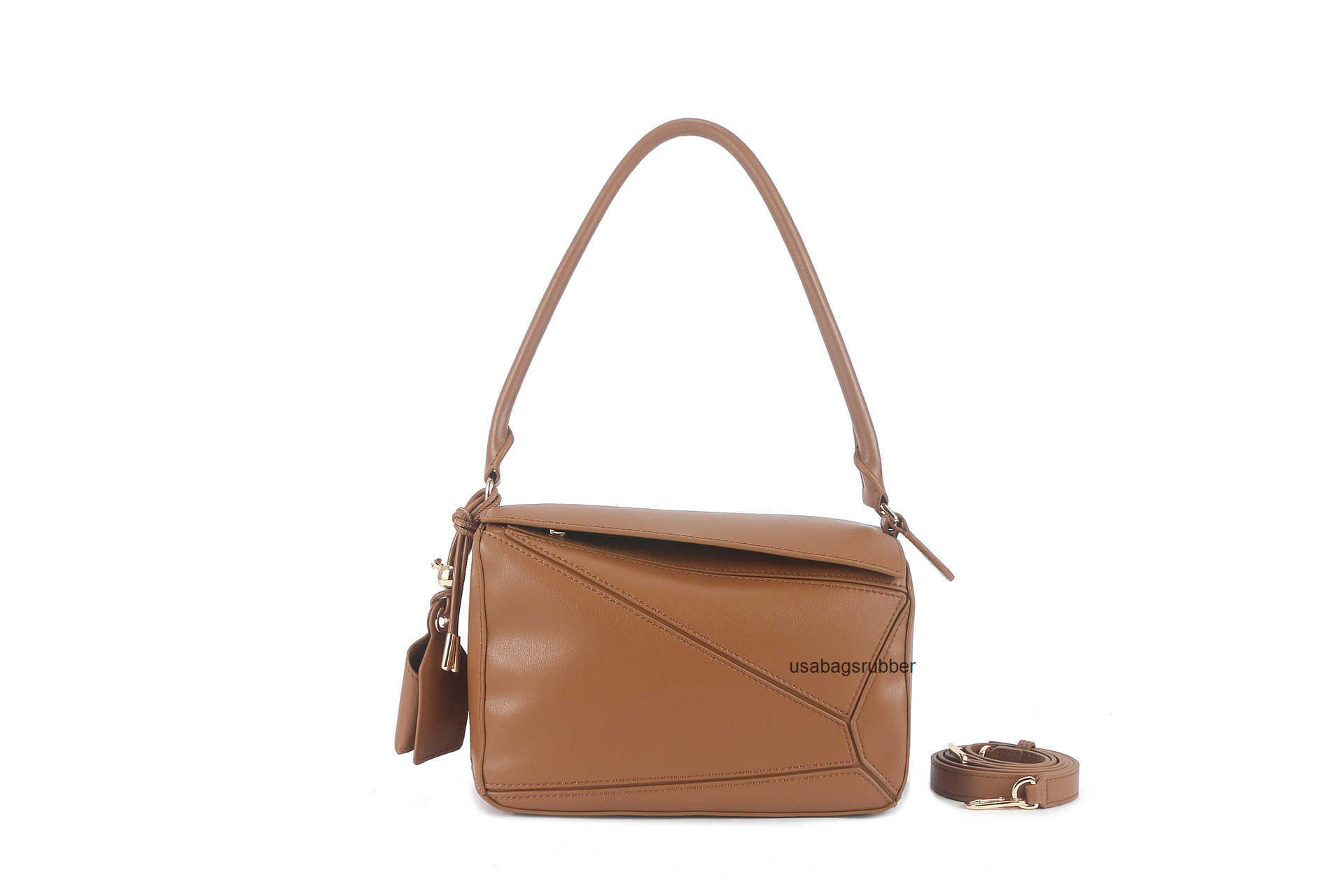 Designer Style Geometric Splicing Top Handle Bag Anti Oxidation Metal Hardware Crossbody Bag