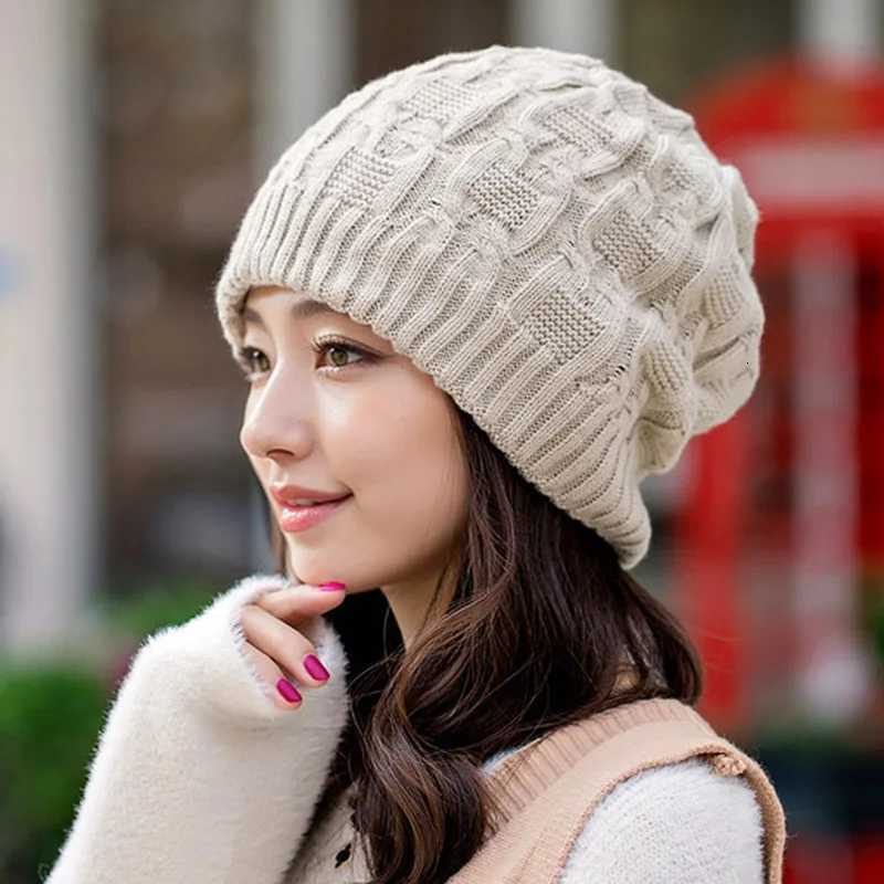 Beanie/Skull Caps Pleated Beanie Hat for Autumn and Winter Women's Knitted Hat Korean Style Single-Layer Pullover HatT261017