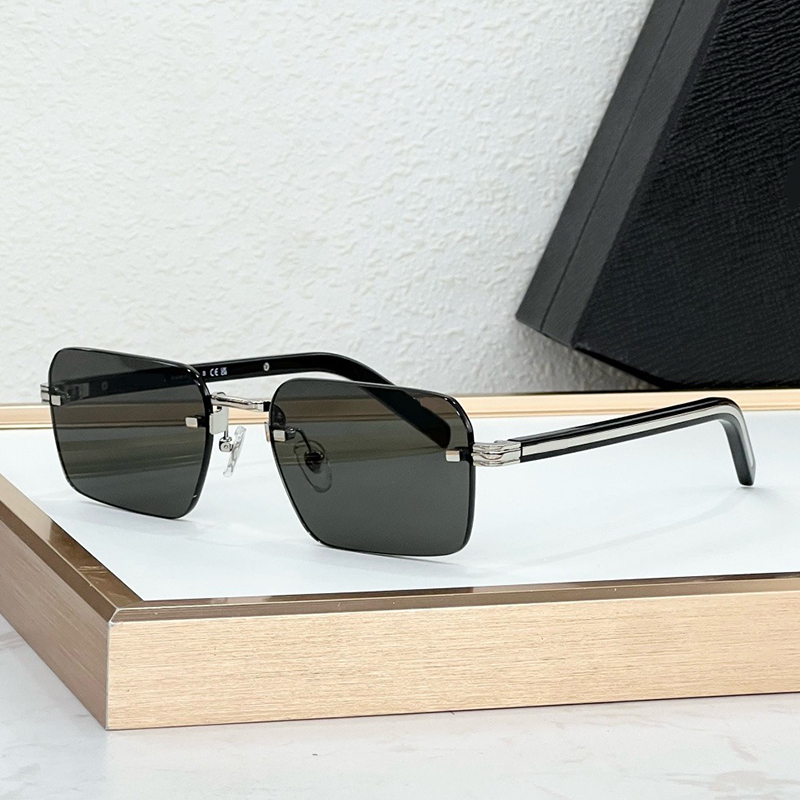 D55 Fashion Rimless Men sunglasses Acetate Temple Designer Glasses SUNGLASSES For Women Luxury Glasses Mens Sunglasses Outdoor Goggles UV400 With Bo