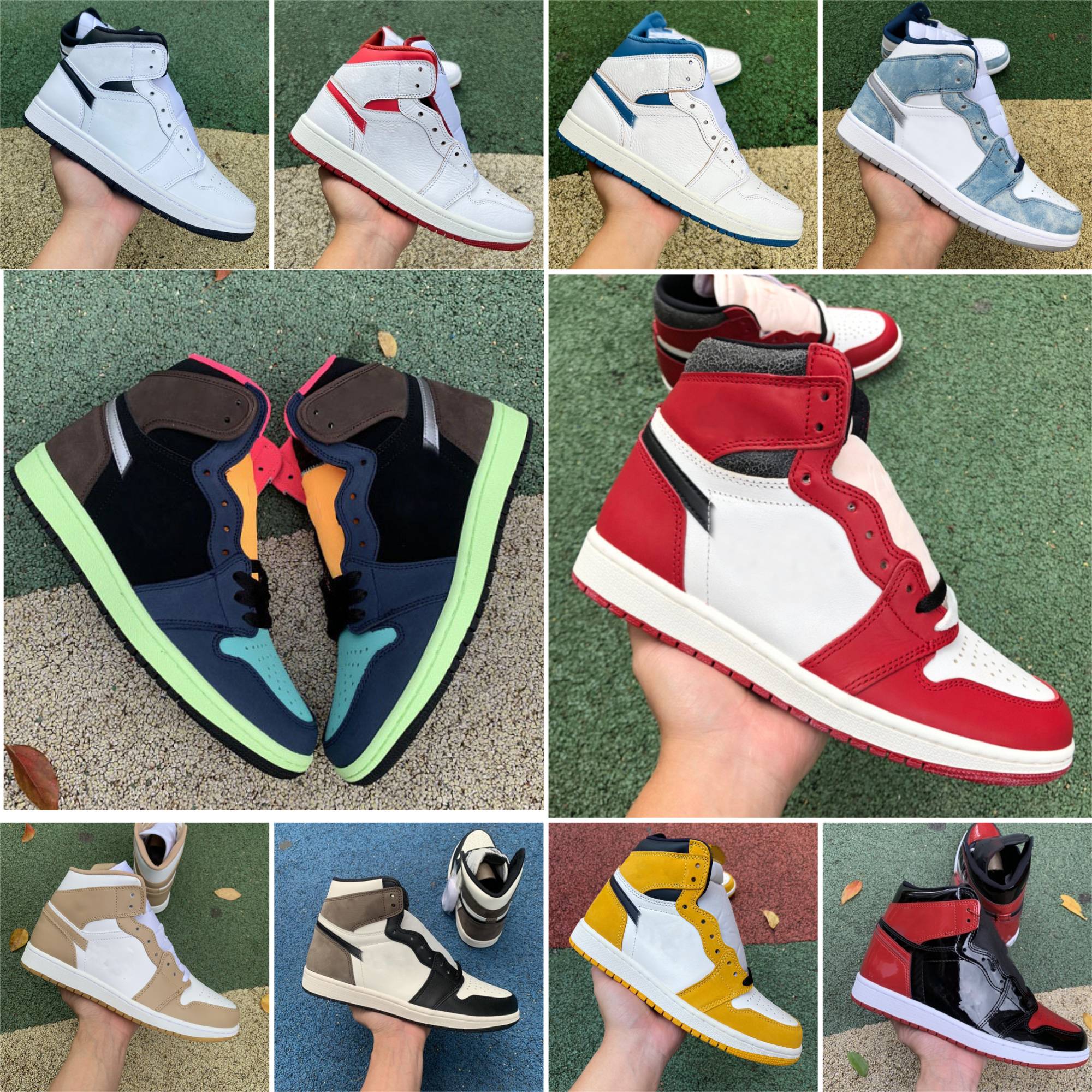 Trainers 1 J1 Casual Sports Basketball Shoes Men Women High Low Metallic Red Black UNC Toe Rebellionnaire Black White Bubble Gum Ruby Outdoor Sneake