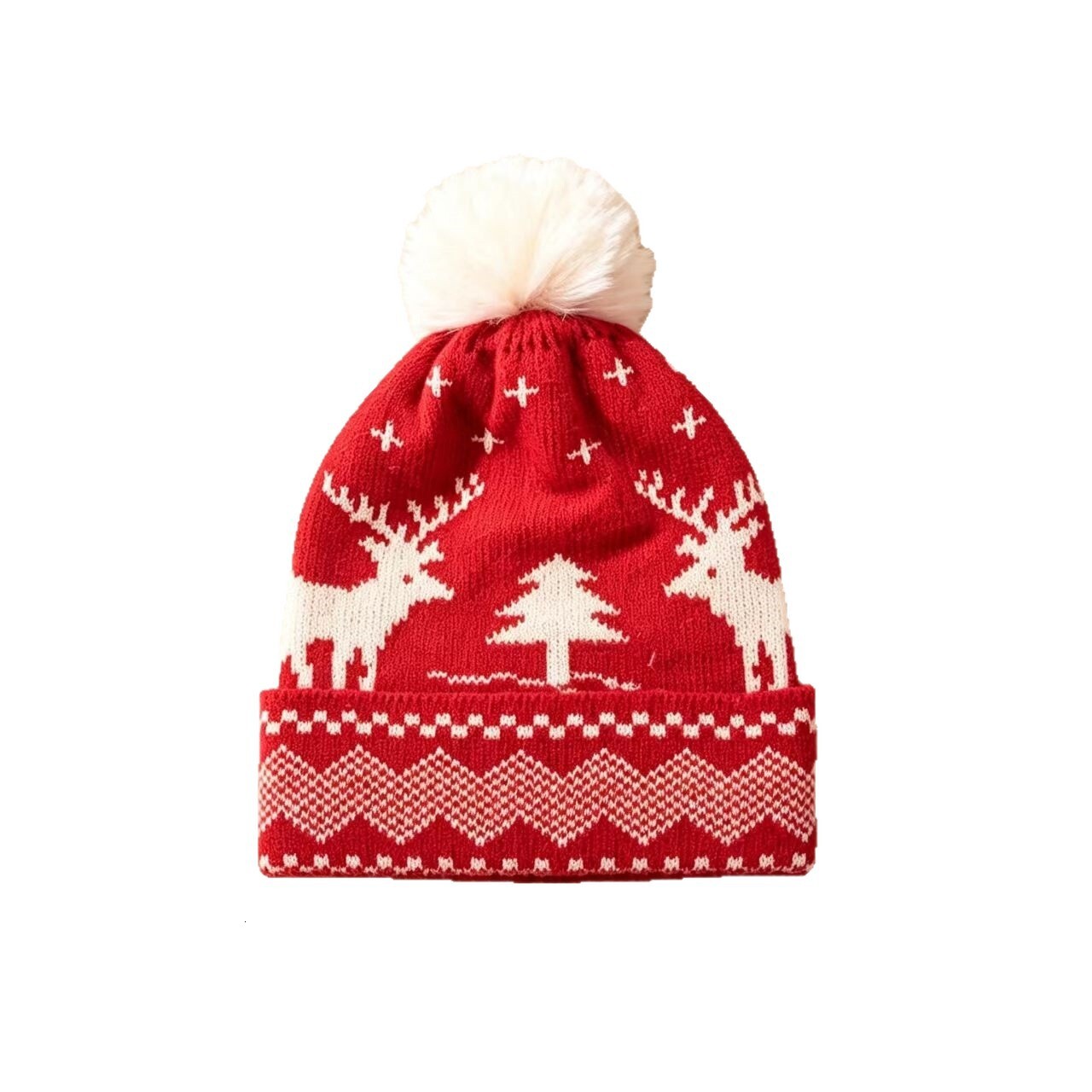 scarf red knitted wool hat set Christmas New Year gift for autumn and winter