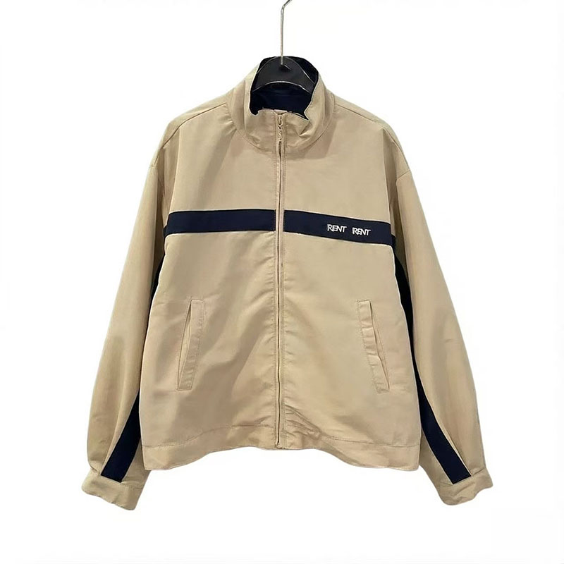 Men's and women's striped zip-up jackets, designer style, casual sporty track jacket, high-quality embroidered couple's jacket