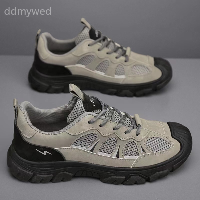 Men's Outdoor Sneakers Breathable Hiking Shoes Casual Walking Shoes Rubber Sole Lightweight