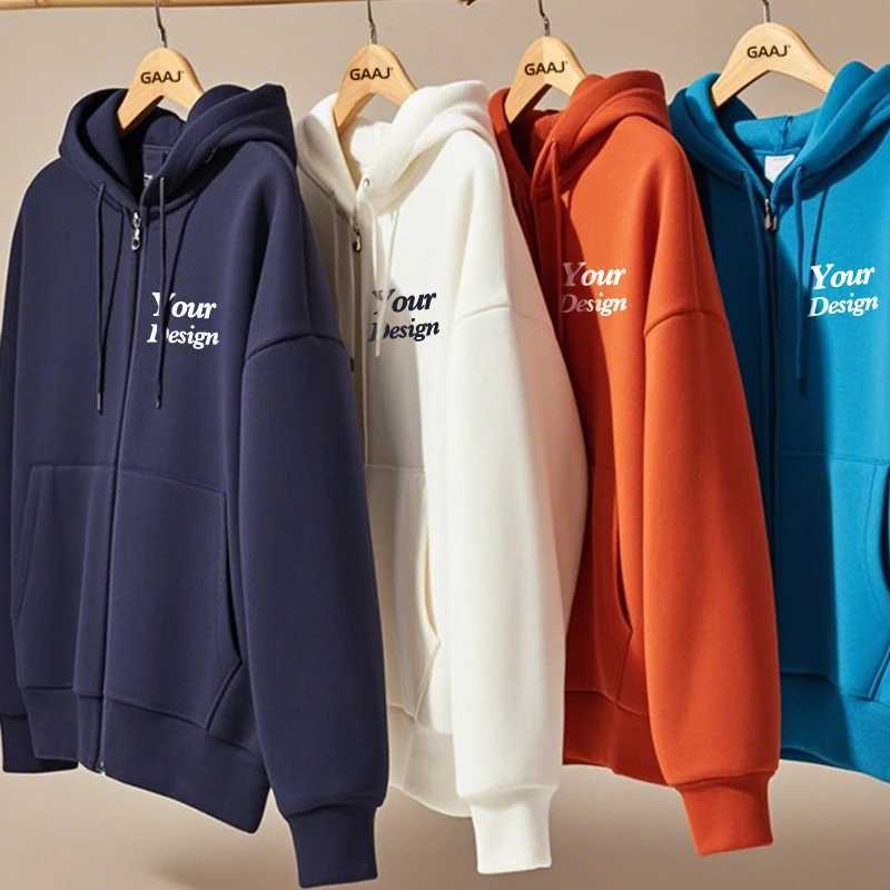 Top Quality Custom Cotton Zipper Hoodie Print Photo Text Brand Men Womens Thick Fce Autumn Winter Warm Sweatshirt 350gsm S261017HVJJ