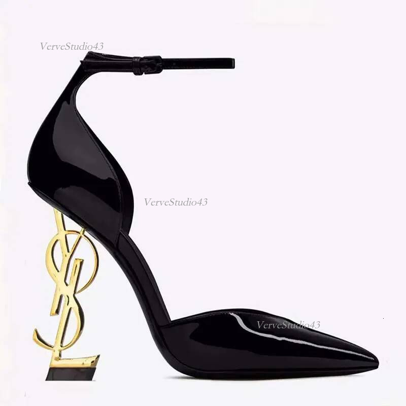 Designer yslshoesfor women shoes women sandals Sexy Black High Heels Sharp Pointed Suede Pumps Elegant Shallow Mouth Etiquette ysllysness heel 83f