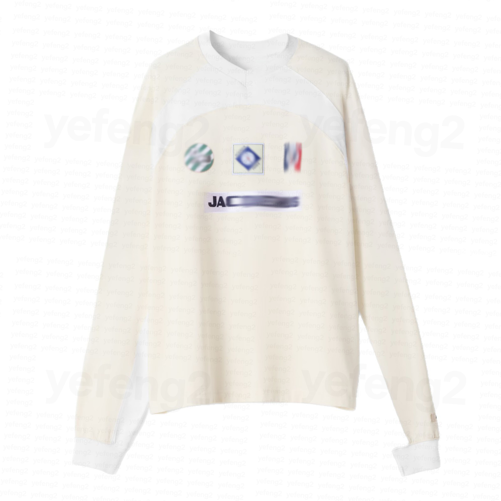 T-shirts pour hommes style parisien manches longues Jacquems brodé détail gros-grain col rond haut de base classique
