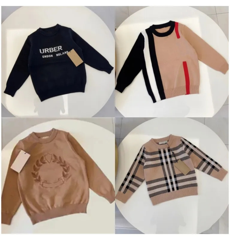 Designer Kids Clothes Cardigan Winter Warm Boys Girls Knit Hoodie Baby Hoodie Fashion Letter Hooded Sweater