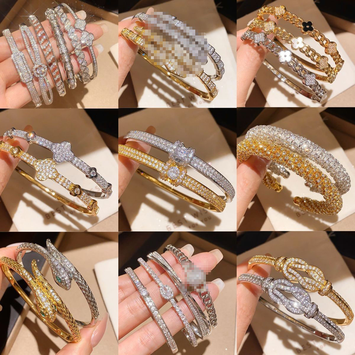European American cross-border zircon simple elegant versatile bracelet with a unique design, niche exquisite wristband, light luxury and high-end f