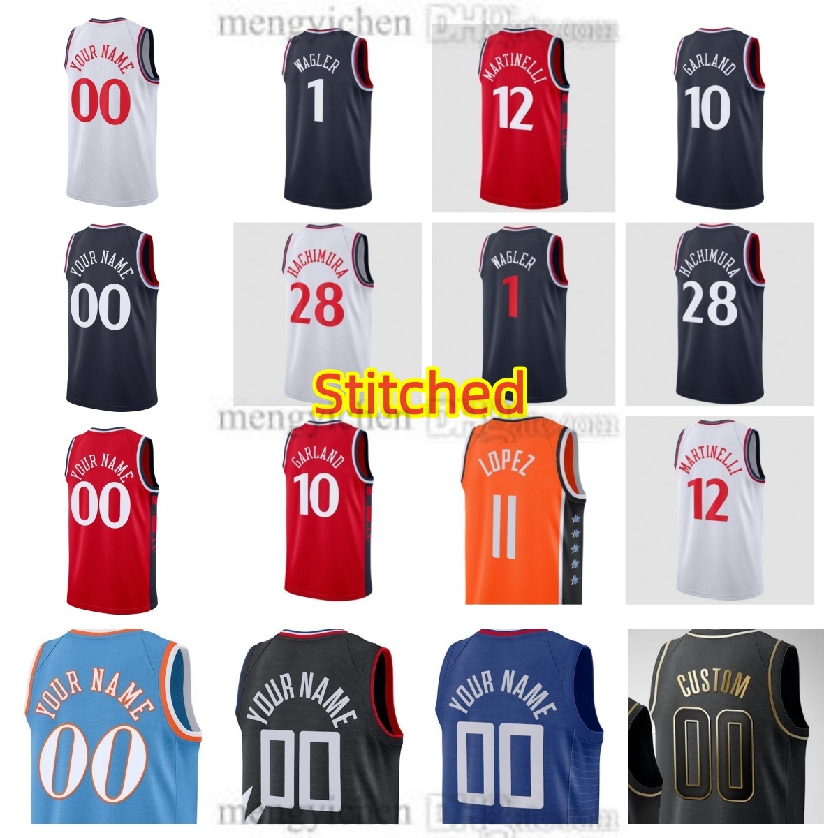 Stitched Men's Basketball Jerseys 1 Keaton Wagler 3 Bradley Beal 10 Darius Garland 12 Nick Martinelli 28 Rui Hachimura 7 Brandon Ingram 9 Grade