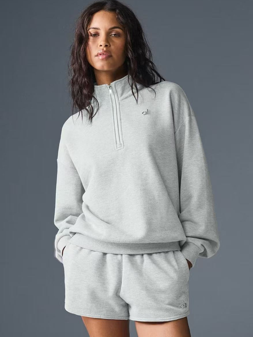 Unisex Autumn Winter Heavyweight American Style Half Zip Stand Collar Sweatshirt Casual Comfortable Long Sleeve Pullover Tops For Men Women