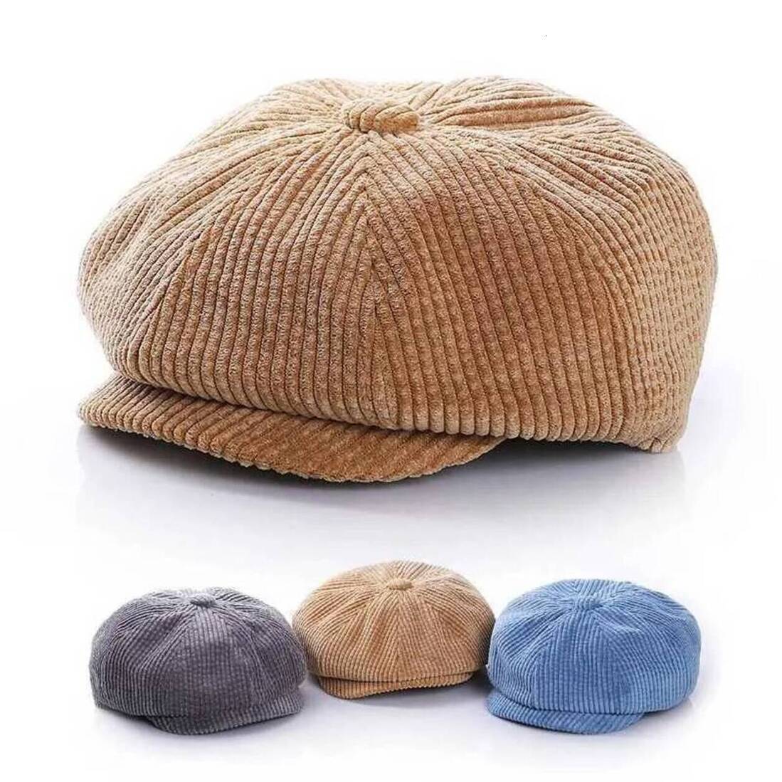 Kids Hats Autumn baby Winter Childrens Hat Corduroy Boy Beret Vintage Newsboy Hats Baby Cap Solid Color