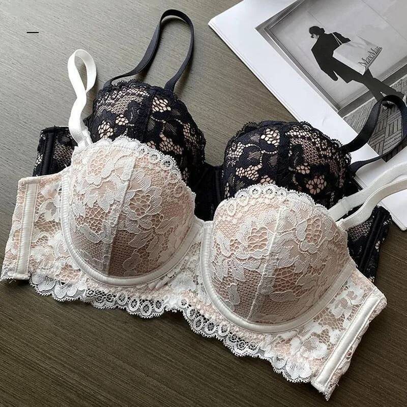 Women 1/2 Lace Sexy Floral Underwire Underwear Ladies Push Up Bras Female Comfortable Bra Half Cup Brassiere Lingerie dongdumaoyi
