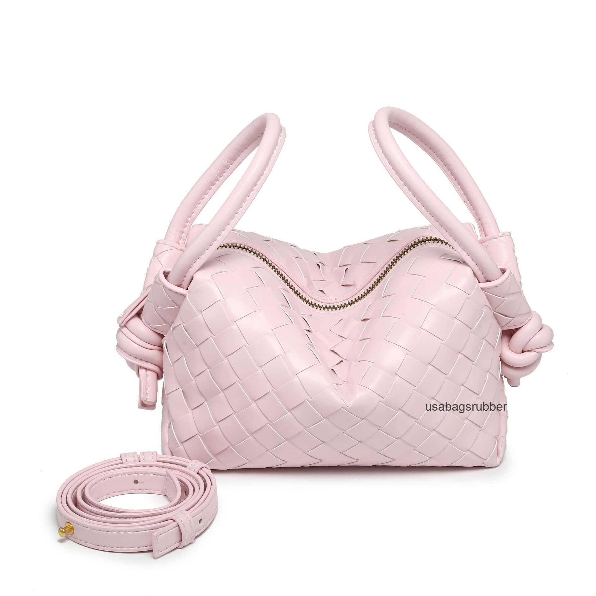 Chic Designer Style 2026 diamond patterned woven dumpling bag Korean style soft leather underarm bag versatile for commuting can be carried crossbod