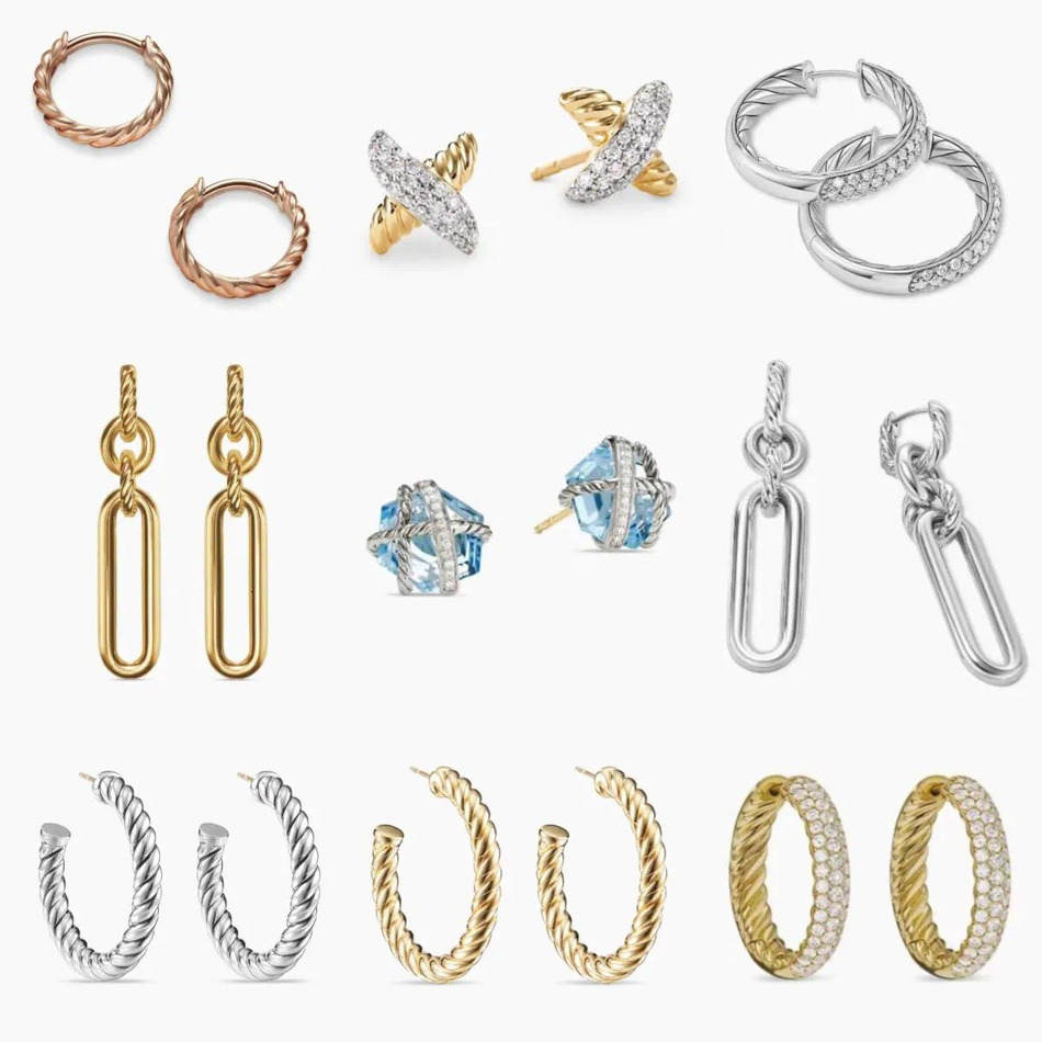 2026 cologne New Fashion Earring Jewelry Woman Designer Earrings For Men Women Hip Hop Rock Twisted Band 18K Gold Plated With Drill Ring Cable perfu