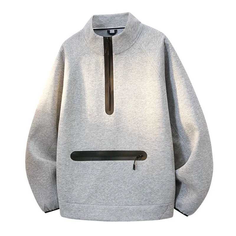Spring and Autumn New Solid Color Outdoor Sports Multi-pocket Pullover Sweatshirt Men's Casual Loose Breathable Plus Size Top S261017WXU9