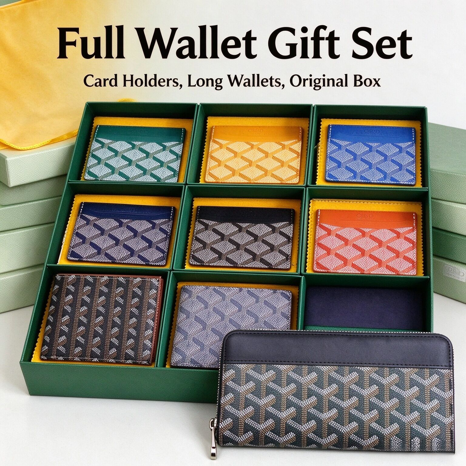 12A designer mens With box Genuine leather card holder wallet passport pouch ID Women's Card Clip Luxury bag Mini Wallet Long Designer purse8