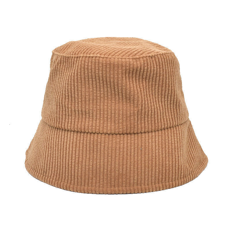 New Korean-style solid color simple corduroy bucket for female students and couples, outdoor sun protection hat