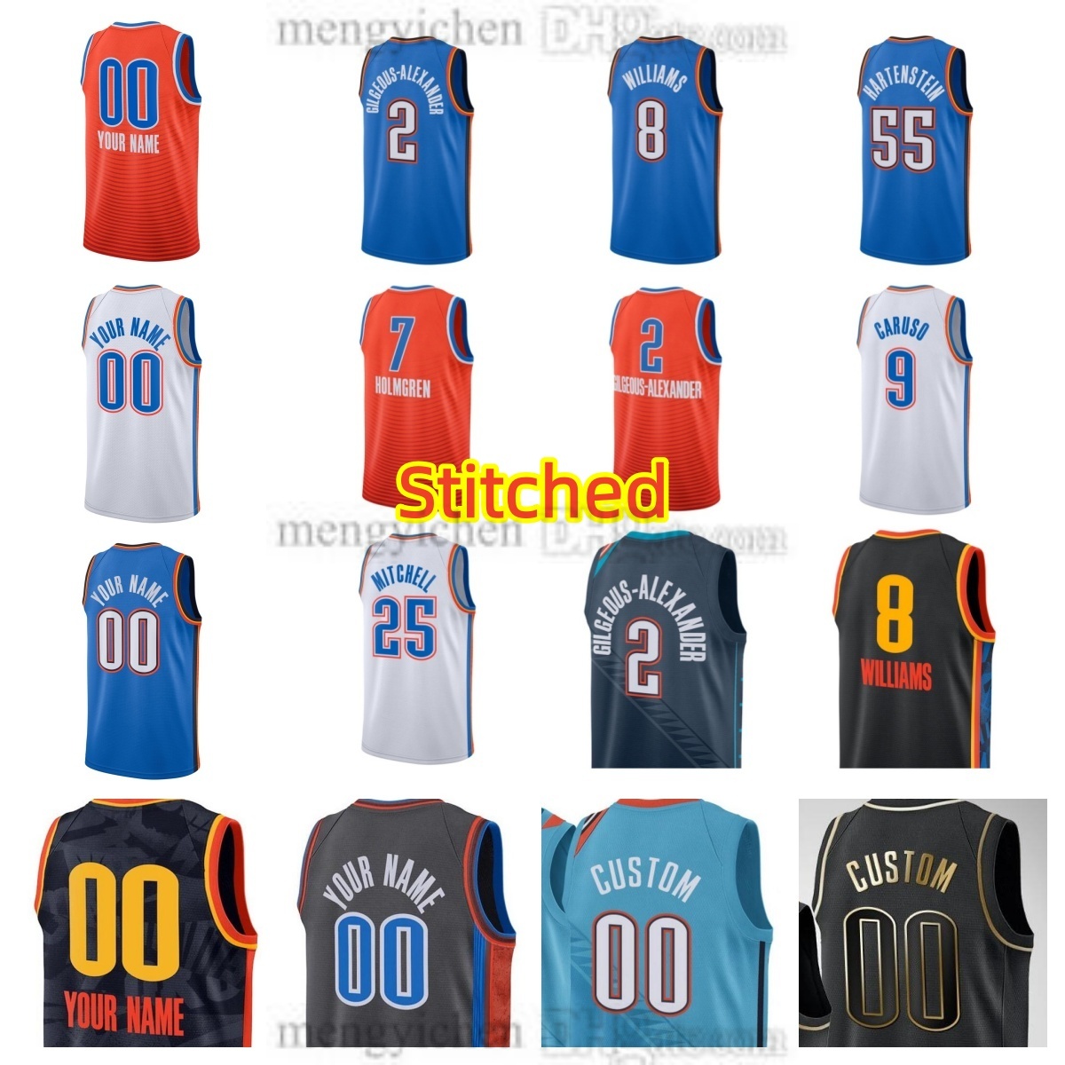 Stitched Men's 2027 Shai Basketball Jerseys 2 Gilgeous-Alexander Chet 7 Holmgren Alex 9 Caruso Jalen 8 Williams Isaiah 55 Hartenstein 3 Jared M