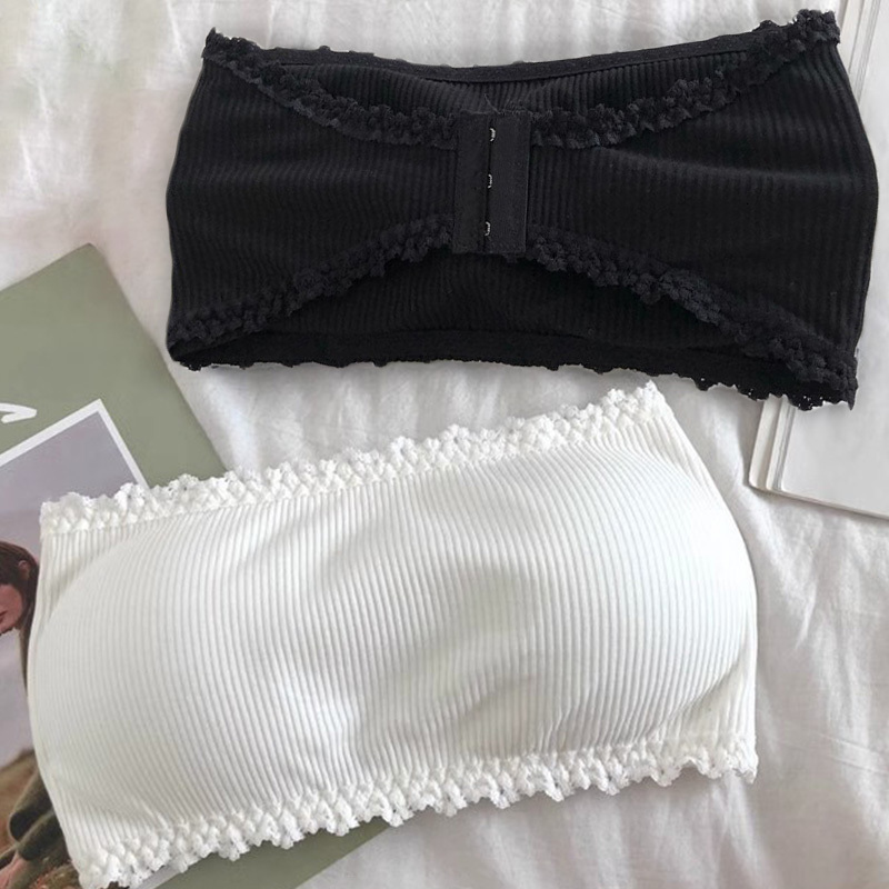 Lace Strapless Bra Women Sexy Tube Top Invisible Push Up Bralette Lady Seamless Underwea Lingerie Summer Chest Wraps Crop Tops dongdumaoyi
