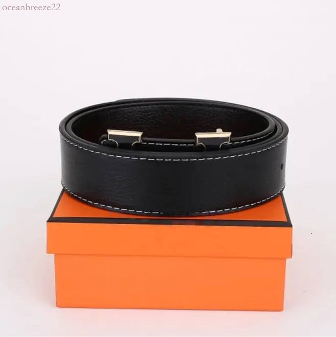 Herrmms Belt Gift Belts For Men Designer Women Luxury Ceinture Homme Black Smooth Buckle Unisex H belt Fashion Waistband Mens Brand hness belt Width