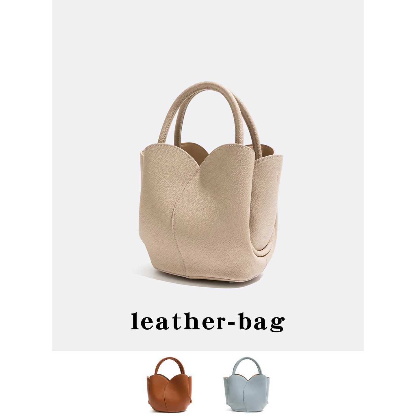 Evening Bags MABULA Tulip Pattern Handbag for Women Fashionable Commuter Floral Shape Soft PU Leather Shoulder Bag Bucket Crossbody Bag H261016