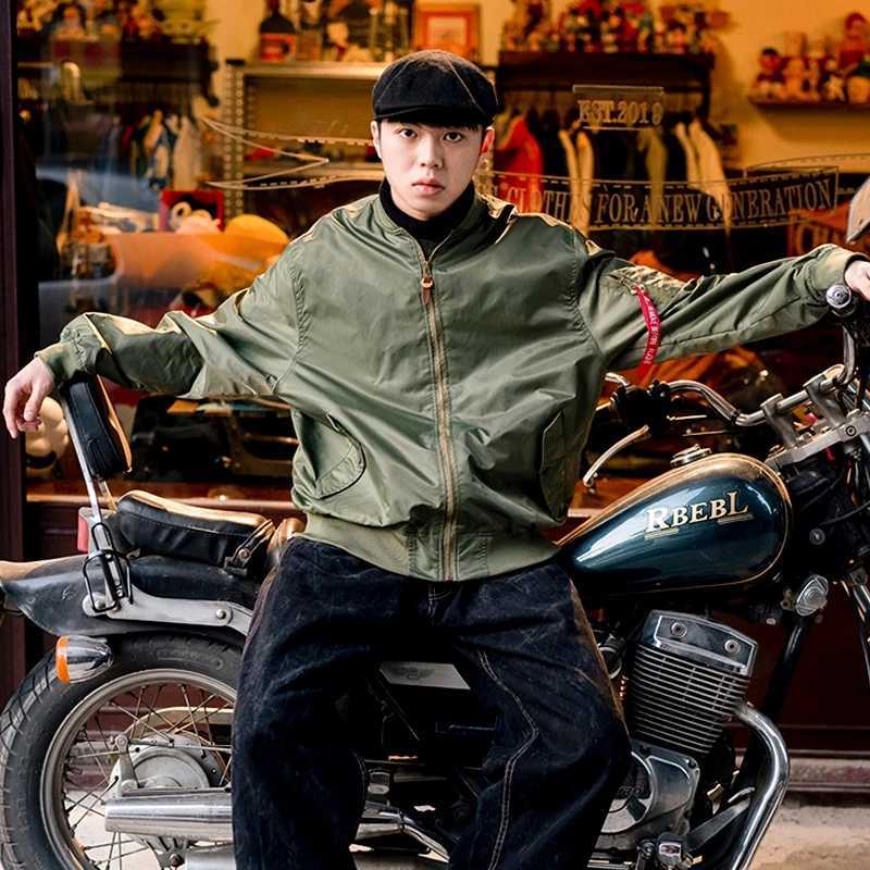 EILI MA1 fashion Casual varsity baseball nylon spring lightweight thin bomber flight jacket windbreaker for men women S261017QMMD