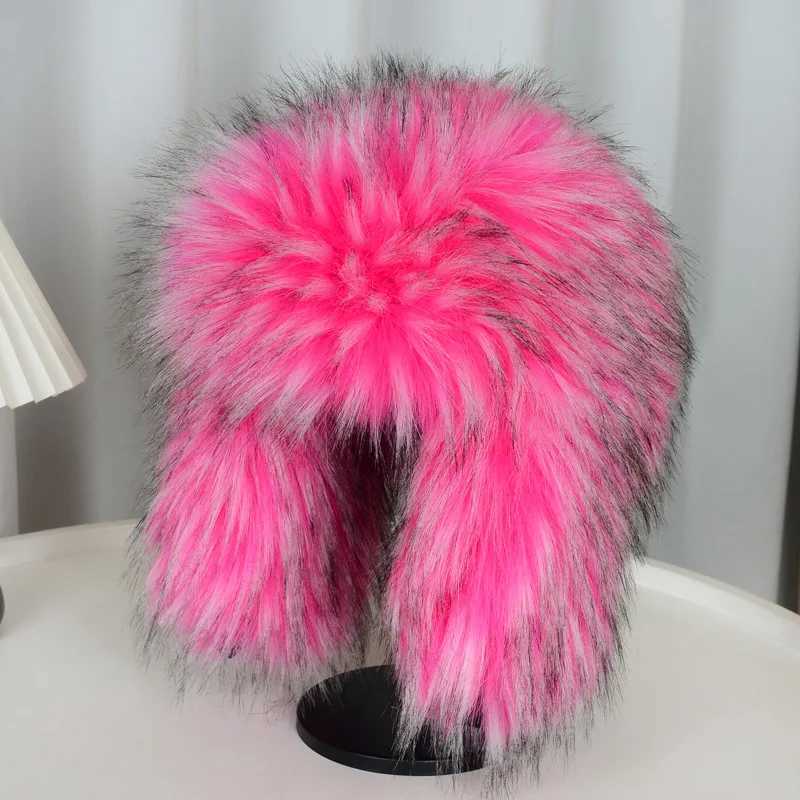 Trapper Hats Lei Feng hat winter imitation fox fur thick warm baotou hat outdoor cold-proof ear protection pilot hat cycling hatT261017