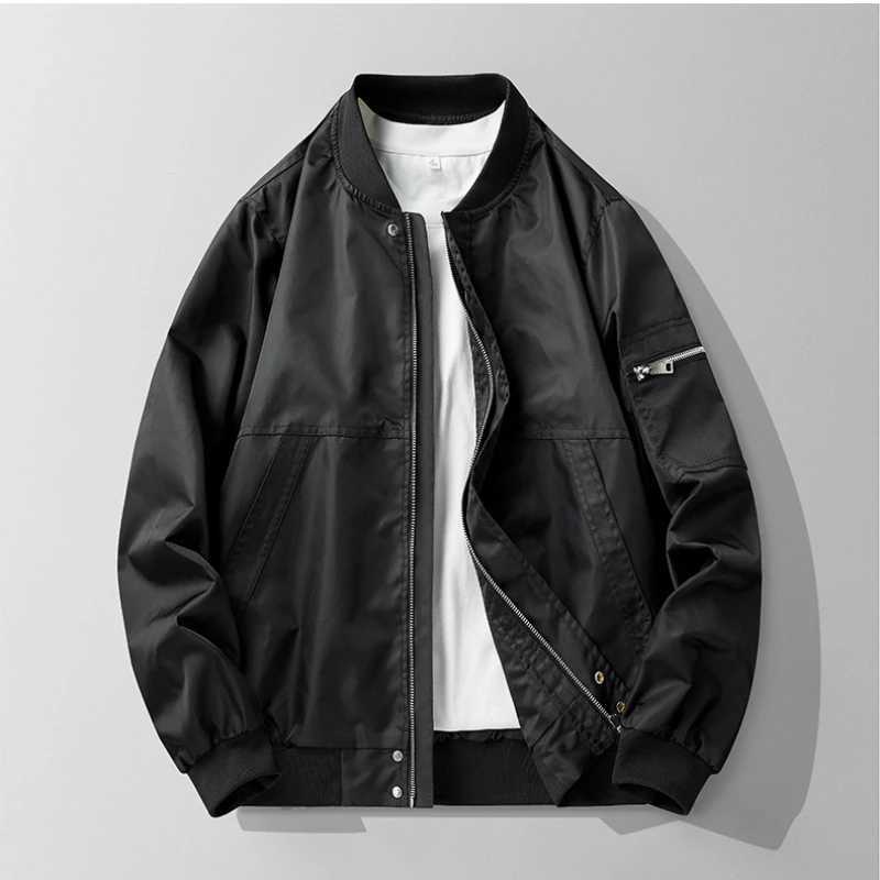 Trend All-match Outdoor Men Jacket Fashion Casual Baseball Collar Male Clothes Comfortable Zipper Bomber Jacket Spring Autumn S261017LPTL