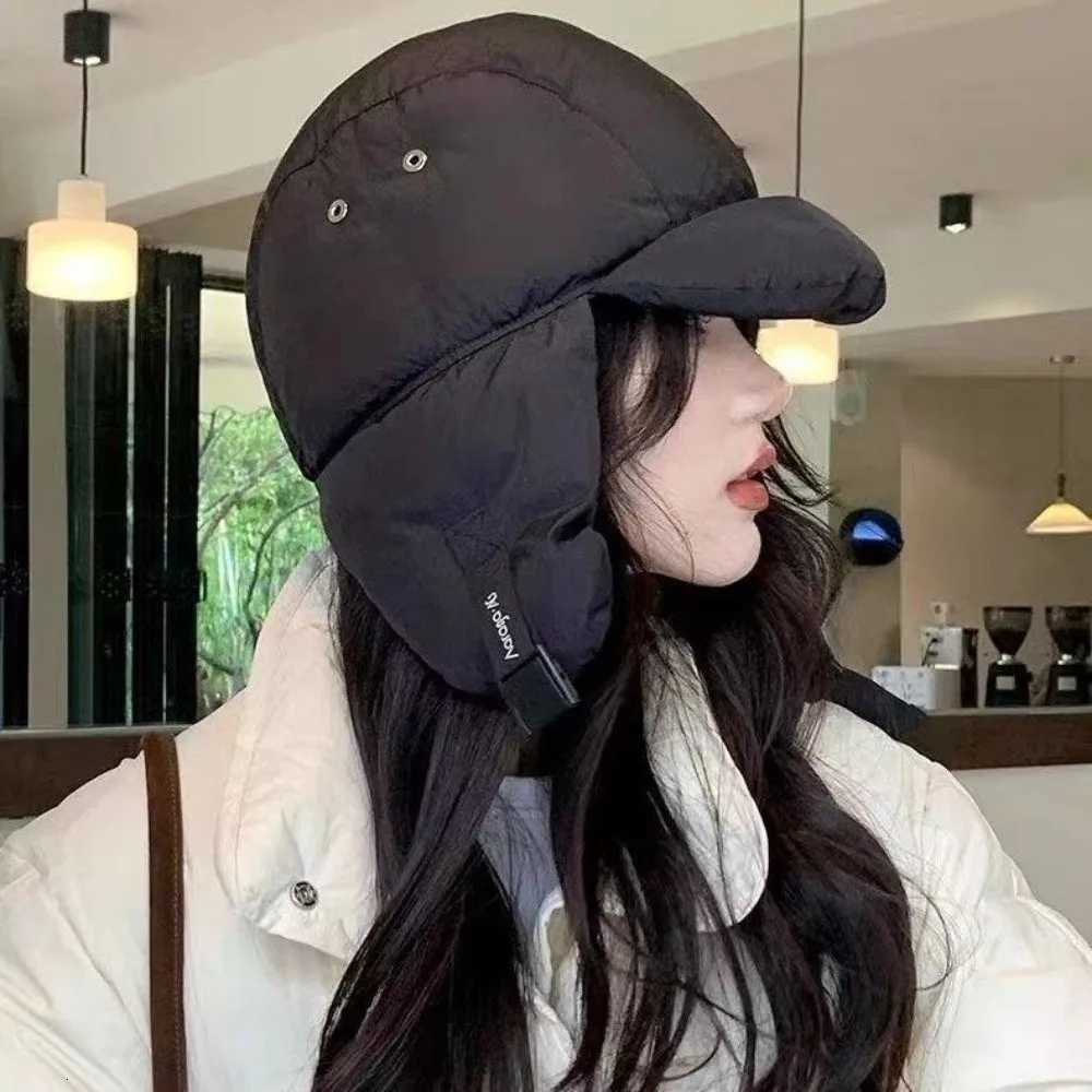 Trapper Hats Solid Color Padded Bomber Hats Thermal Padded Ear Flaps Thermal Pullover Trapper Hat Korean Version Retro StyleT261017