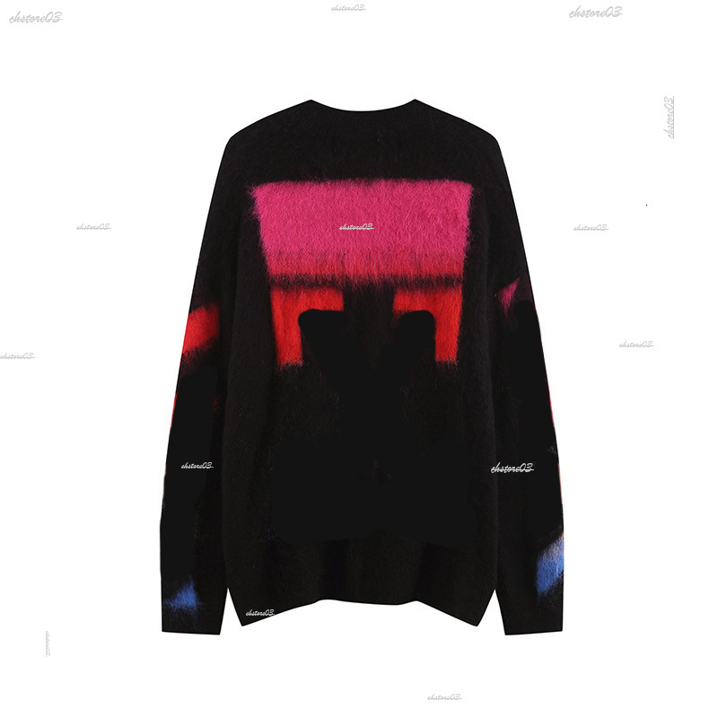 Designer Off White Sweatshirt Men Winter Knit Sweater Off Long Sleeve Casual Pullover Loose Fit Knitwear Offes White Hoodie Outer Commute Casual Str