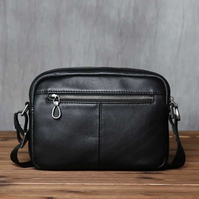 Designer Genuine Men's Totes Leather NZPJ Shoder Bag Top Layer Cowhide Casual Messenger Bag Fi Trend Mini Small Backpack For 8 Inch Ipad J26101