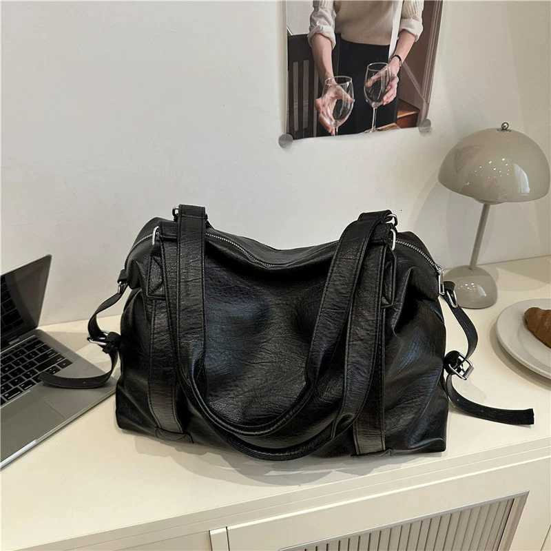 Evening Bags Large Sized Tote Bags For Women Soft PU Leather Pure Color Large Capacity Shopper Shoulder Crossbody Bag Quality Handbags H261016