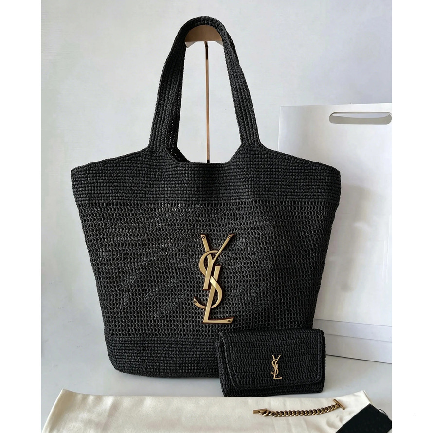 Fashion Designer Shoulder Womens Luxury Handbag Handwoven Raffia High Quality Summer Purse Beach Large Capacity Tote Shopping Bag Underarm Handbag