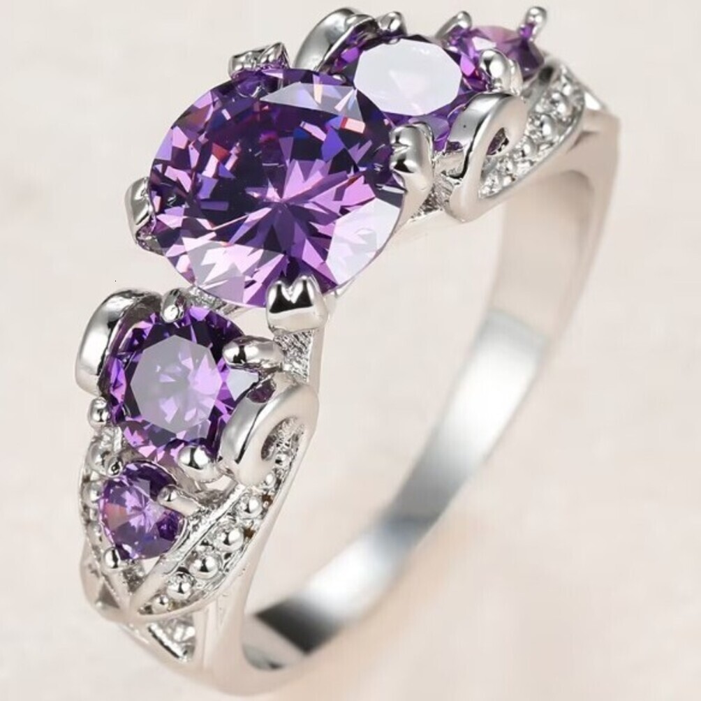 2026 Purple Aura, New Copper Inlaid cologne Zircon Ring, Cross-Border E-Commerce, European And American Style, perfume Unisex Ring Designer