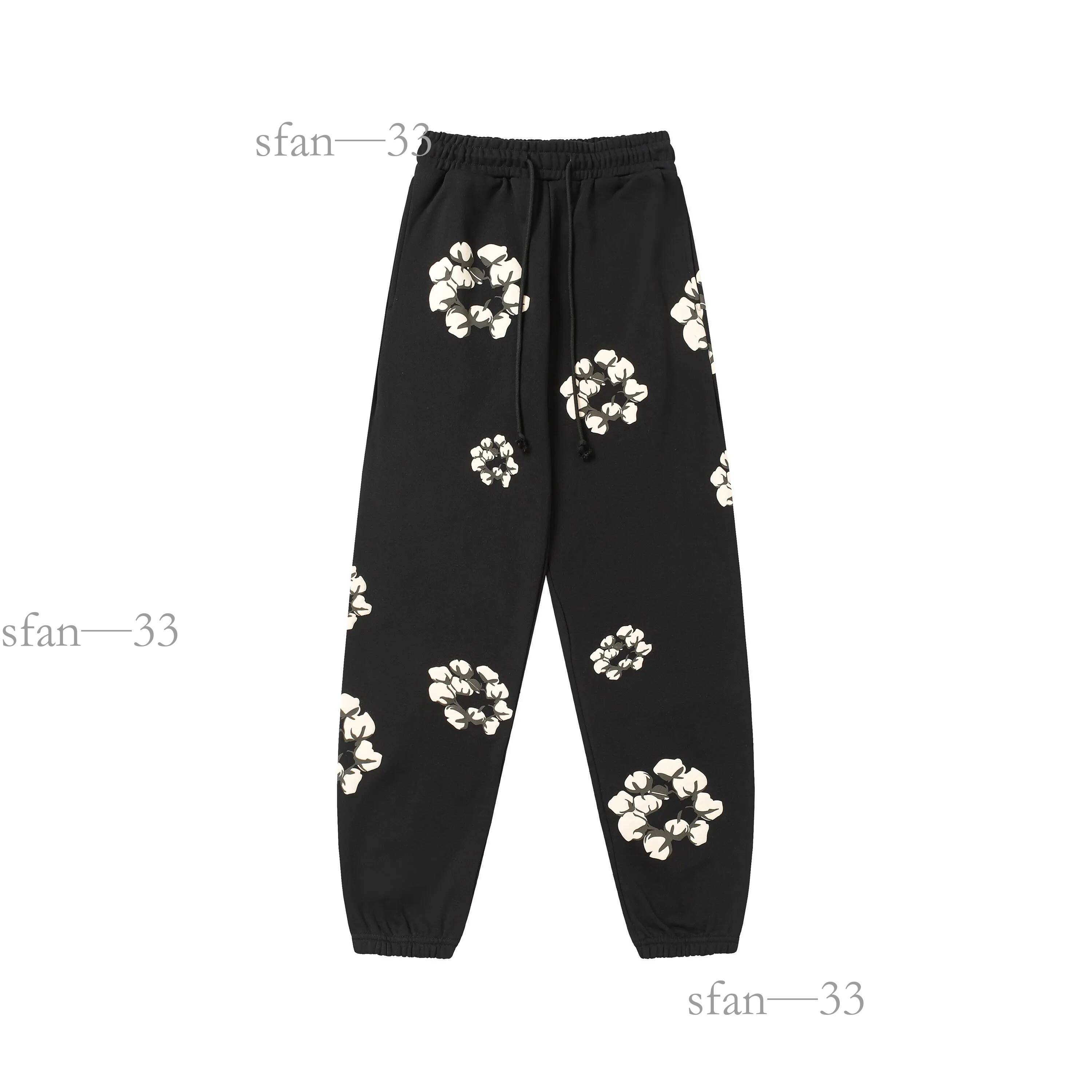 Denim Teears Street Style Unisex Pullover Hoodie Kapok Puffer Floral Print Long Sleeve Oversized Sweatshirt Multi Colors Casual Hoodie For Men Women