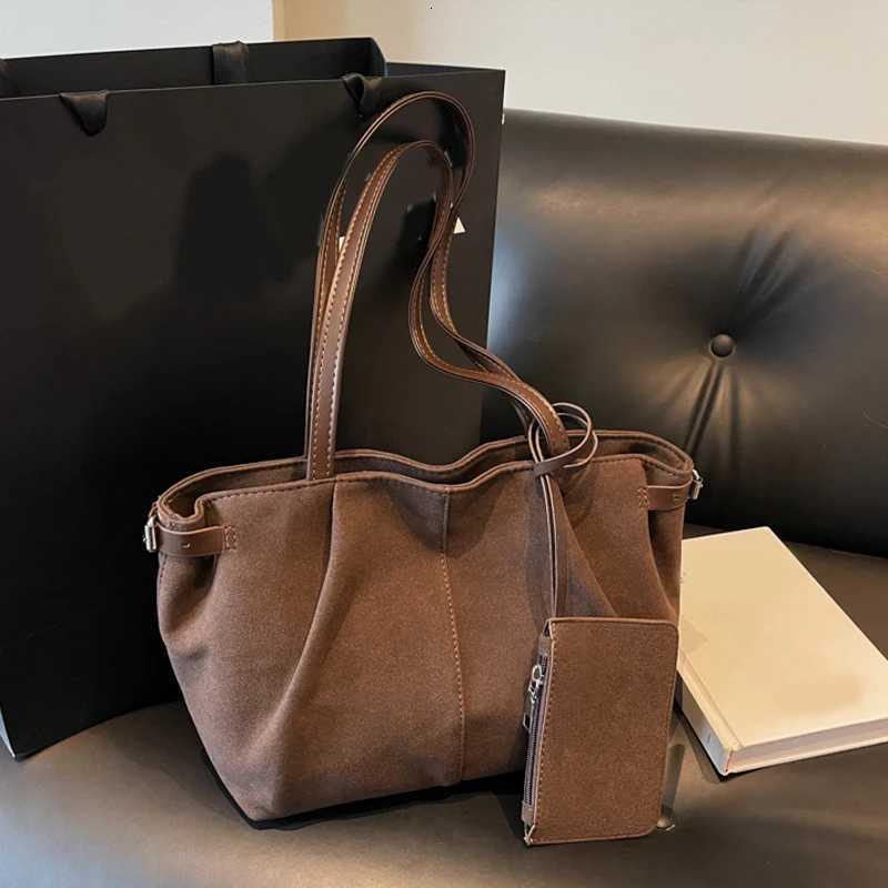 Evening Bags Suede Shoulder Bags for Women Large Suede Totes Lightweight Underarm Bag Casual Shopper Handbag Solid Color Travel Bucket Bags H261016